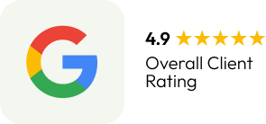 Google review rating graphic showing a 4.9 overall rating